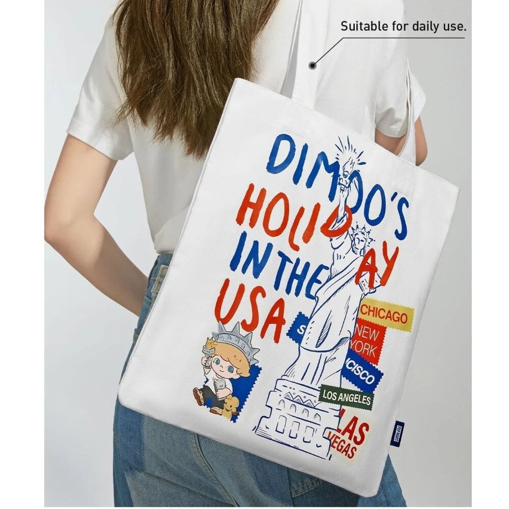 New Dimoo's Holiday in the USA Canvas Tote Bag Pop Mart No Longer Available